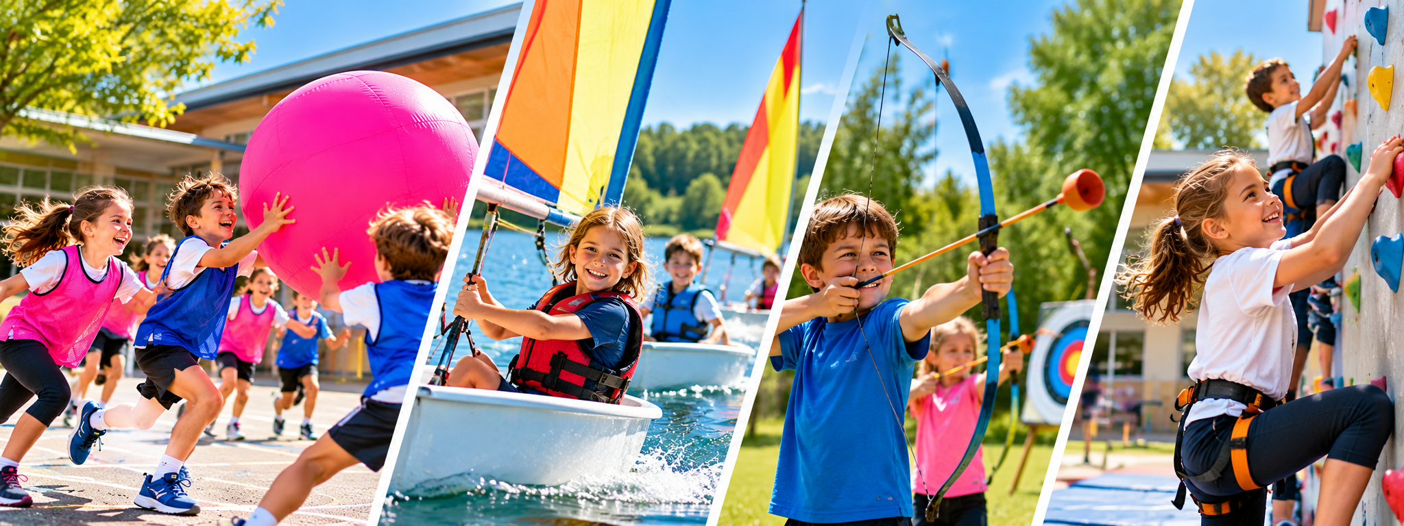 Animations sportives scolaires : Kin-Ball, voile, Soft Archery et escalade